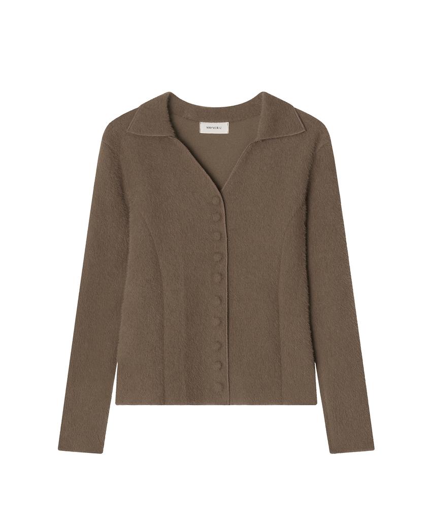 Meibeoyu Prim Wool Cardigan Knitwear _ Beige