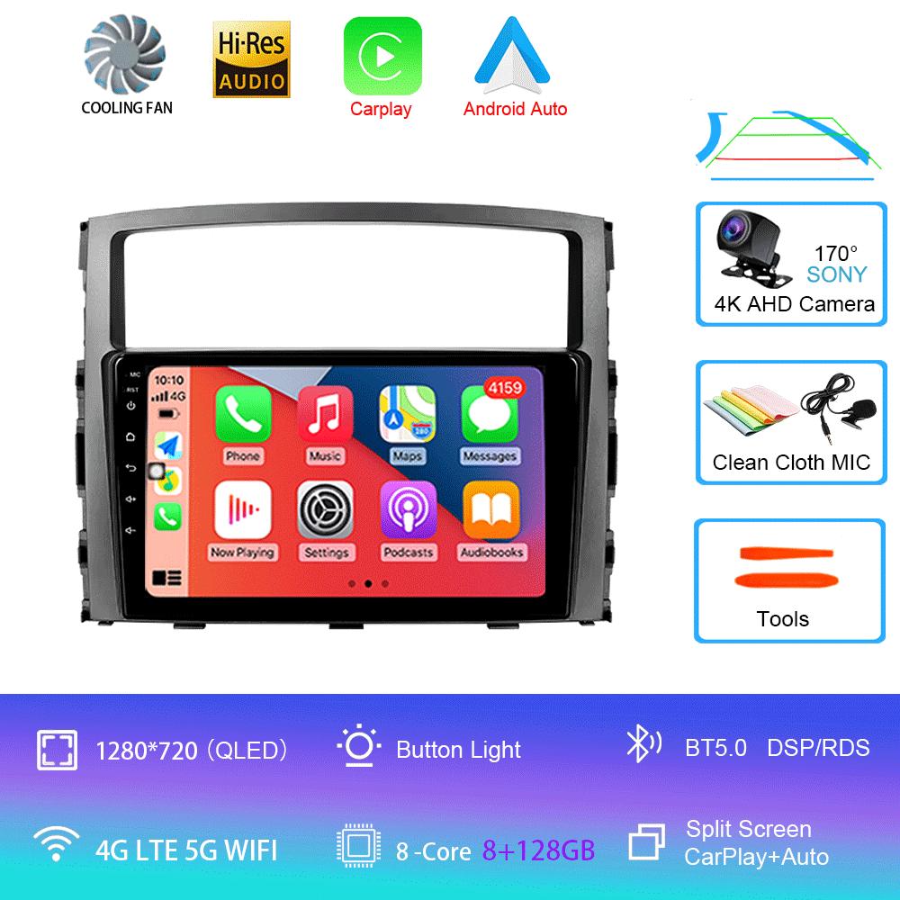 Car Radio Android14 Carplay For Mitsubishi Pajero 4 V80 V90 2006 - 2014 Navigation GPS Multimedia Player WiFi+4G Stereo video BT