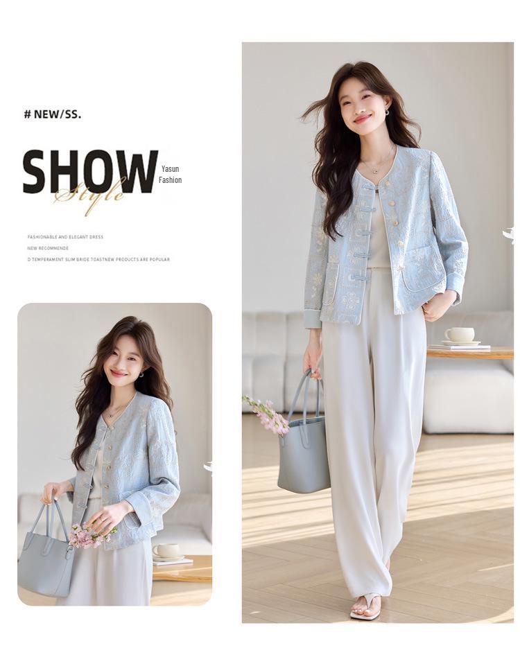 Damen Retro Stickmantel - Frühling/Herbst 2025 Mode für einen jugendlichen Look