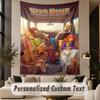 Custom Text Printed Tapestry Scooby-Doo Pattern Large Wall Hanging Indoor Room Decor