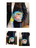 Women's Cartoon Print Canvas Crossbody Bag with Cute Coin Purse