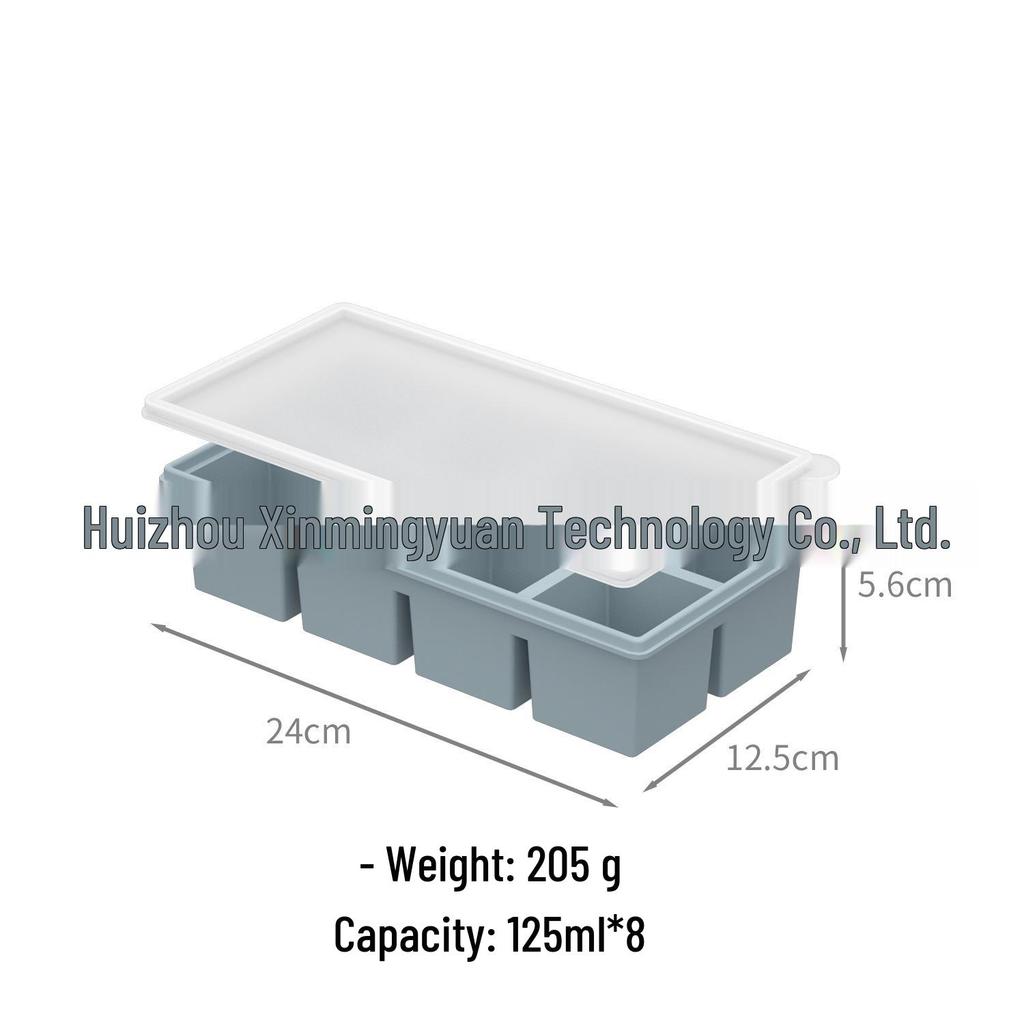 Food-Grade Silicone Ice Cube Tray with Lid: Freezer Mold & Storage Container