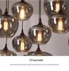 Postmodern Multi-Head Smoke Grey Glass Chandelier for Restaurants and Cafes