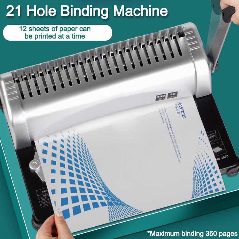 Comb Binding Machine A4/A3 Size Office 21 Hole Heavy Duty Binder Machine Rubber Ring Binding Machine