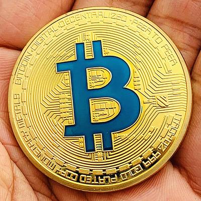 BITCOIN Bit from the United States, Gold Plated, Silver Plated, Blue, Red, Green Commemorative Medals, Keychain Pendant, Decorative Gold Coins