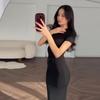 2024 Summer Women's Solid Color Slim Fit Hip-Hugging Long Dress