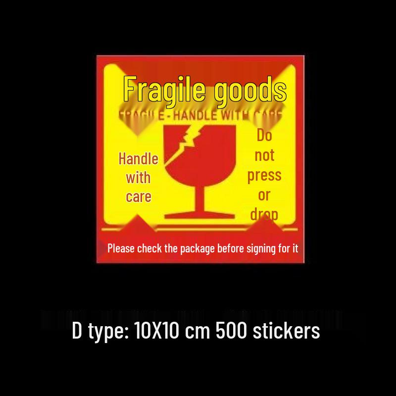 Large Self-Adhesive Fragile Sticker - Handle with Care, Do Not Press
