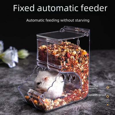 Weibi Automatic Feeder for Hamsters, Hedgehogs, and Squirrels - Anti-Tip Design with Food Bowl and Box.