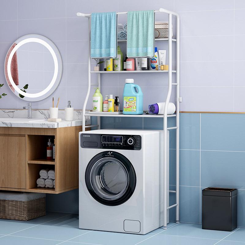 Punch-Free Multi-Layer Bathroom Storage Rack for Washing Machine and Toilet