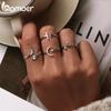 BAMOER 925 Silver Hug Open Ring Warm Love Hand Adjustable Glossy Ring for Women, His Big Loving Family Party Gift