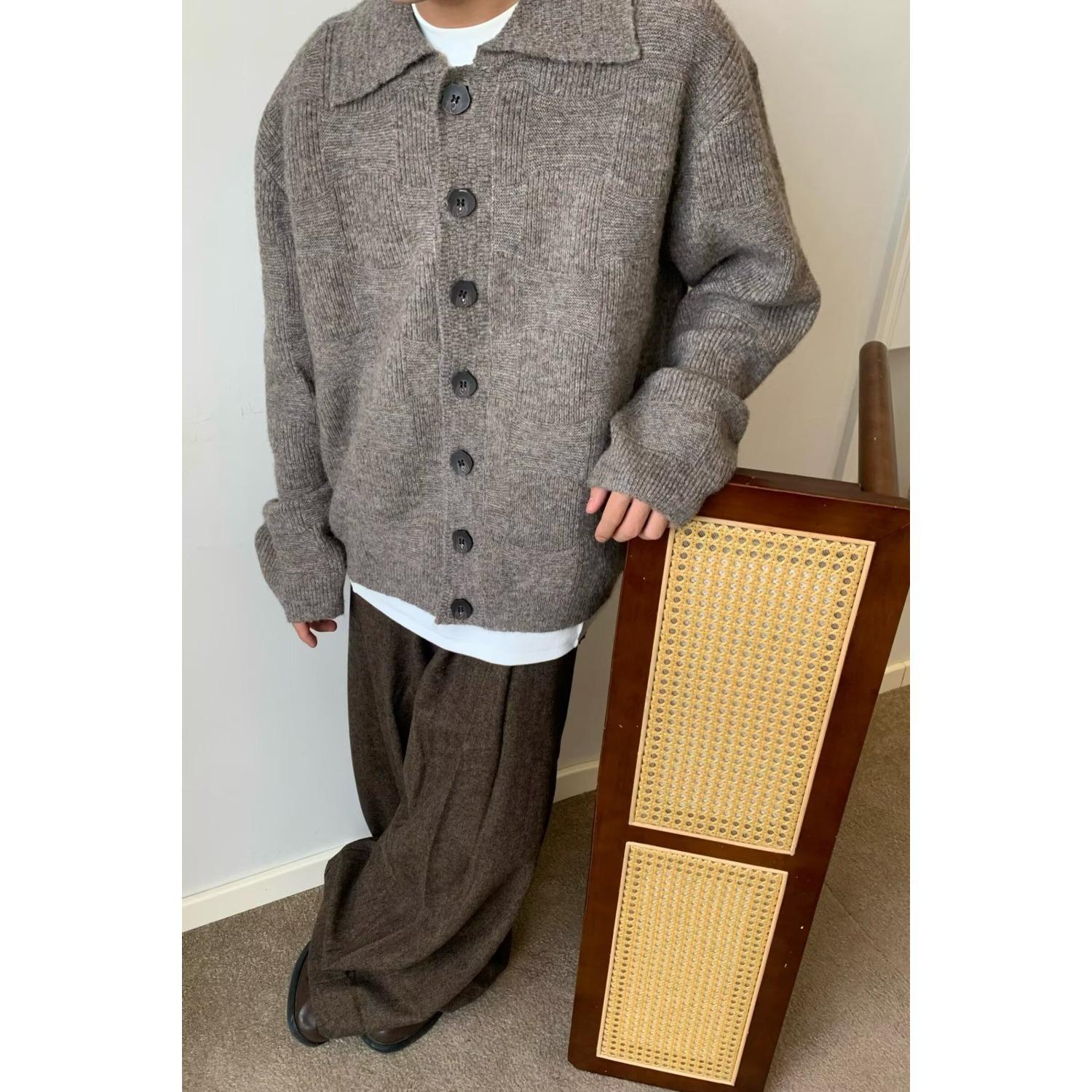 Men s Versatile Long-Sleeved Sweater with Bold Buttons - New Harajuku Artistic Style Double Extra Large