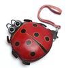 Handmade Tanned Leather Animal Wallet with Genuine Leather, Fashionable and Cute Coin Bag, Hand-held Women's Bag, Cartoon Ladybug Card Bag