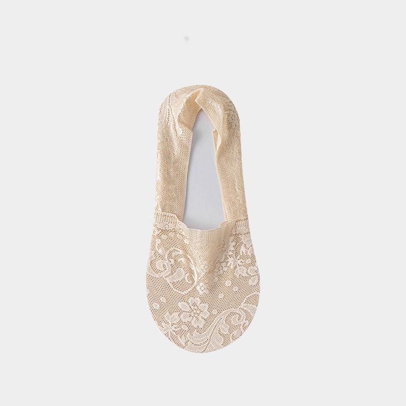 5 Pairs of Women's Summer Lace Mesh Casual Thin Invisible Boat Socks