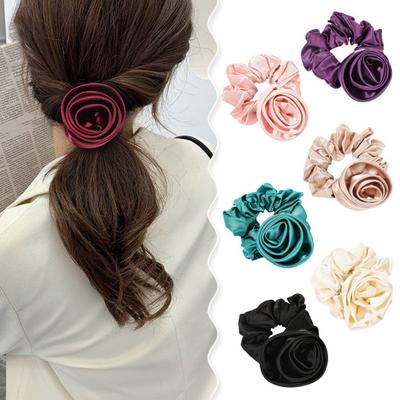 Haarseil mit Rosenblüten-Dekor, großes elastisches Haargummi, Haarband aus Rosengummi, Haarband aus Schachtelhalm für Damen, Haar-Accessoires