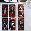Catrina Beautiful Rose Girl Skull Soft Phone Case for Samsung A17 A37 A57 A16 A26 A36 A56 A15 A25 A35 A55 A14 A24 A34 A54 A13 A2