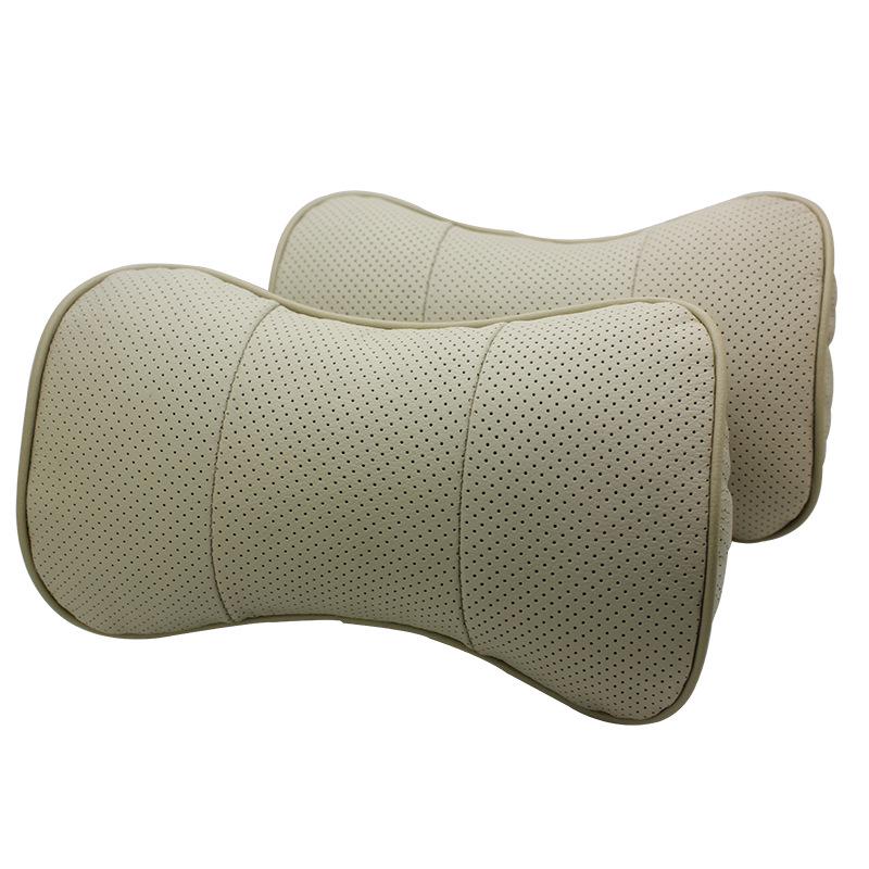 Genuine Leather MG Car Neck & Backrest Pillow - Cowhide Protection with Custom Logo Option