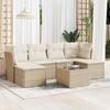 VidaXL Garden Lounge Set with Cushions 7 Pcs Beige Braided Resin 3249857