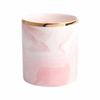 Smooth Finish Desktop Organizer Marble Ceramic Makeup Brush Holder Pencil Cup  for Home Office Desk