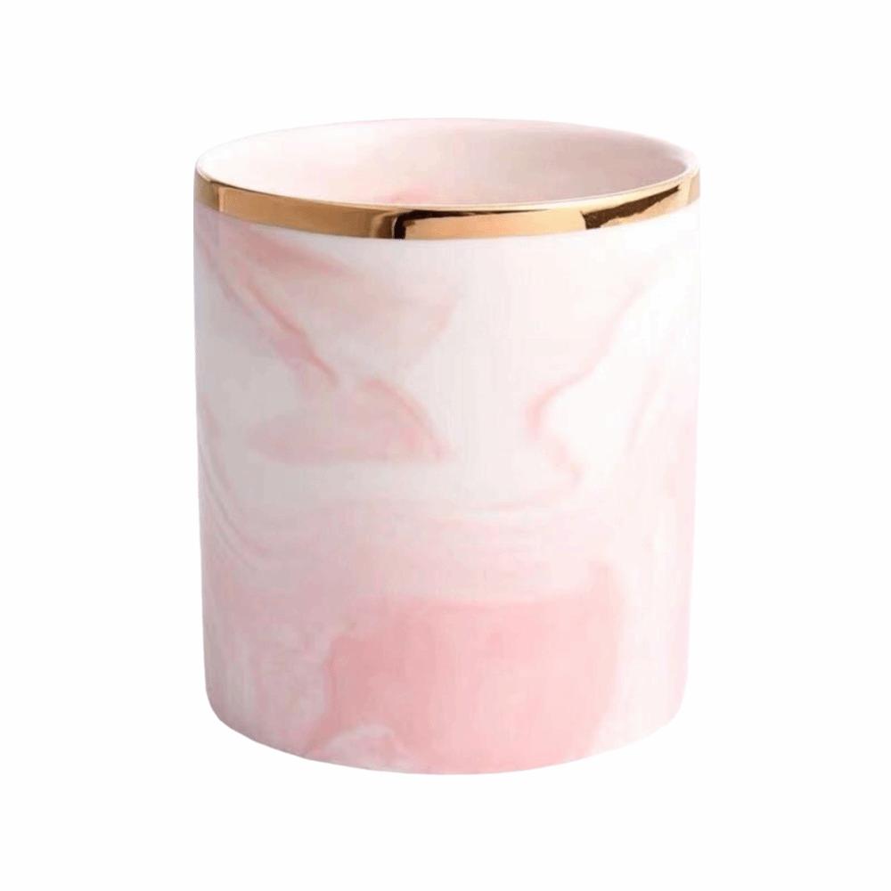 Smooth Finish Desktop Organizer Marble Ceramic Makeup Brush Holder Pencil Cup  for Home Office Desk