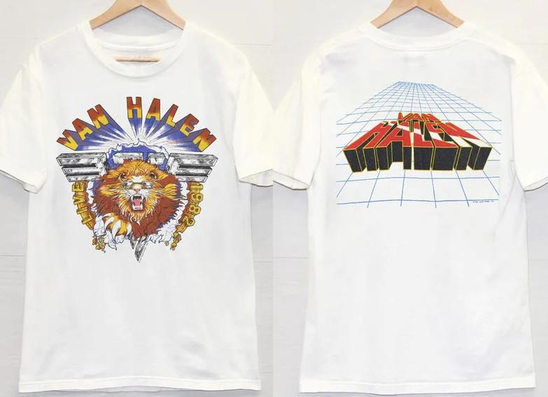 Van Halen Live 1982 Diver Down Tour TShirt 1982 Van Halen Lion Logo TShirt Unisex T-Shirt XXL