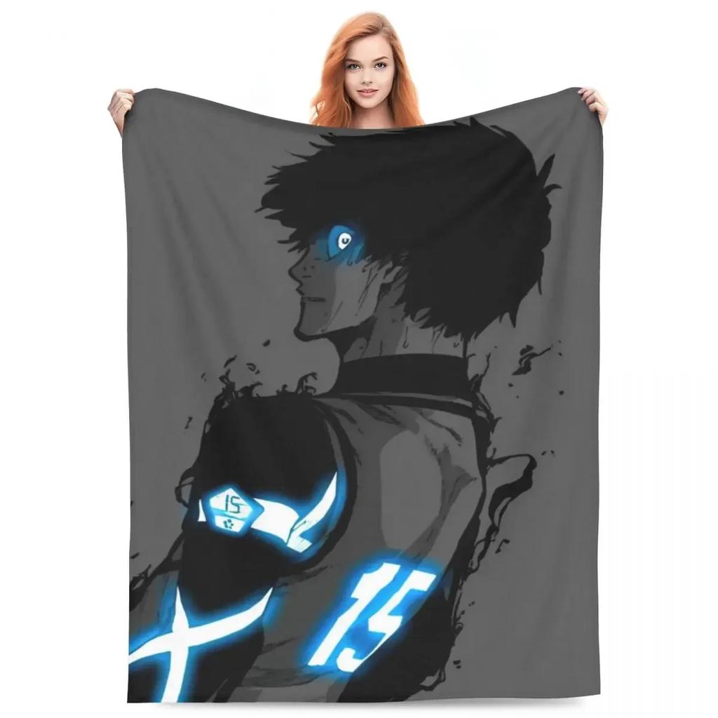 Blue Lock 2 Blankets Manga Anime Plush Novelty Breathable Throw Blanket for Home Restaurant Spring/Autumn