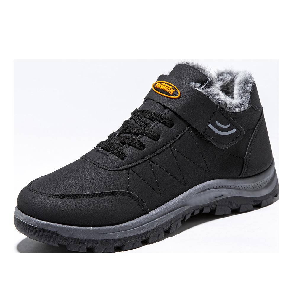 Men's shoes new leather high-top velvet thickened winter walking shoes outdoor casual men's cotton shoes