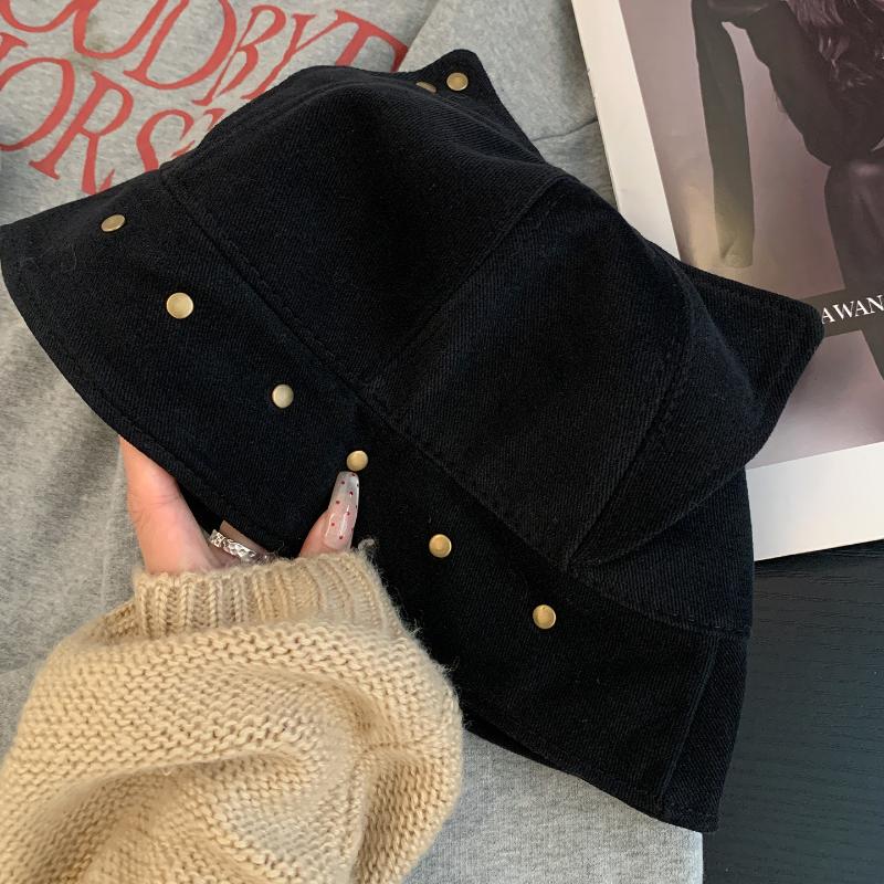 1Pieces Cute Three-dimensional Cat Ears Rivets Personalized Bucket Hat Spring Autumn Mountaineering Scarf Christmas Gifts