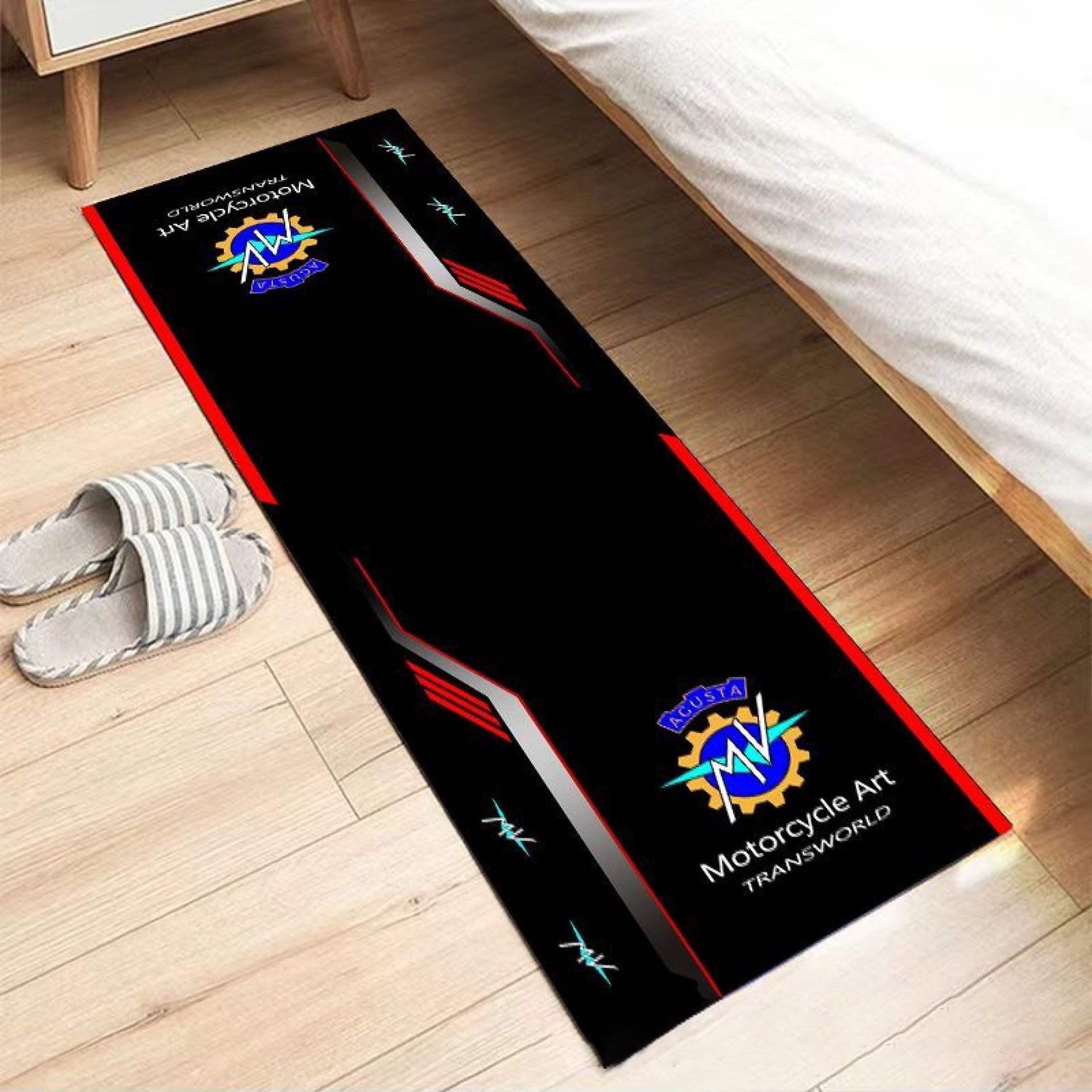 

Motorcycle Enthusiast Display Mat: Long Floor Rug for Boys Bedrooms 40*120cm washable