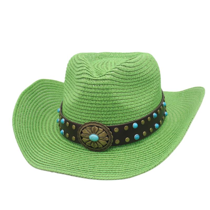 Color summer sunscreen straw hat jazz hat European and American western new fashion outdoor sunshade sunscreen denim