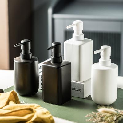 1pc Ceramic Bottling Bottle Hand Soap, Shower Gel, Shampoo Bottle Bathroom Supplies Lotion Press Bottle Bathroom Accessories