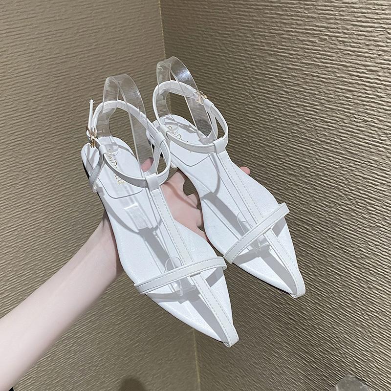 

Fashion Summer New Minimalist Design Fashion All-match Flat Sandals European and American Model Style Women s Shoes 40 белый