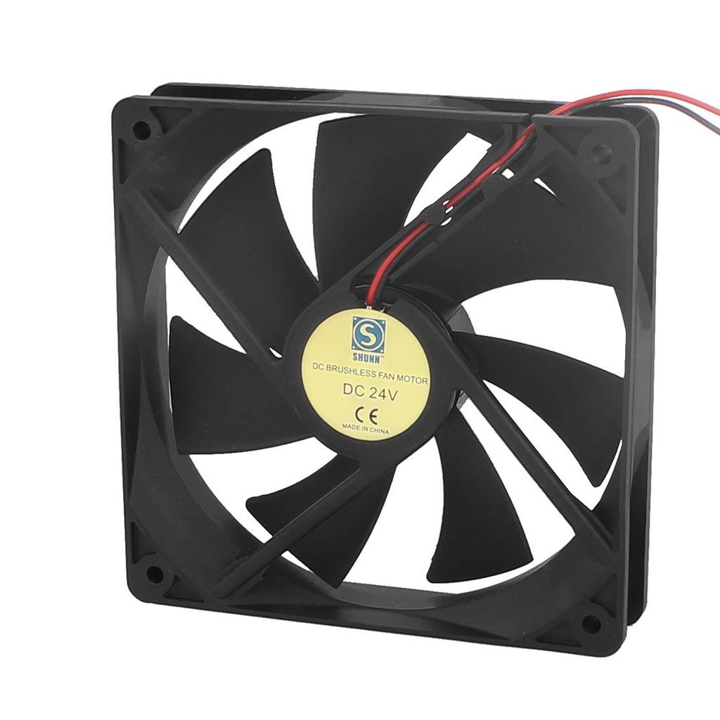 Uxcell Kühlgehäuse-Lüftermotor, DC24V, 120mm x 120mm x 25mm, Bürstenlos, 7 Flügel