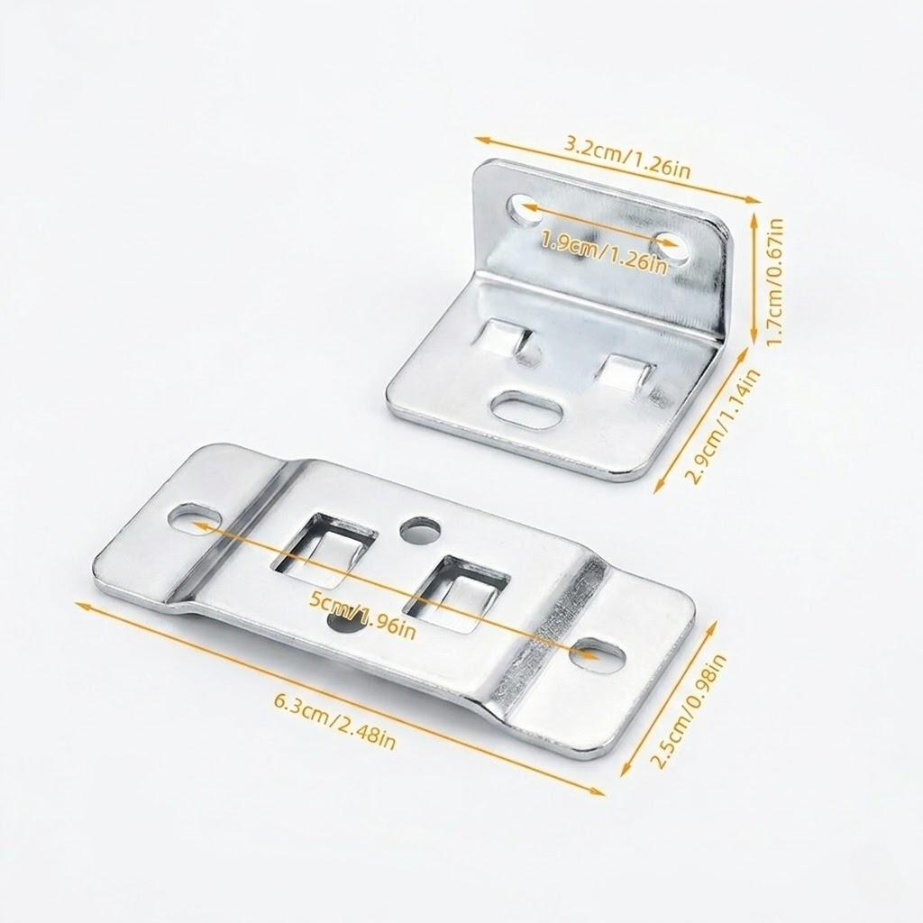 28pcs Set (8pcs Corner Braces And 20pcs Screws) | Thickened Metal Fixing Buckle 2-In-1 Connector | Furniture Connecting Bracket,