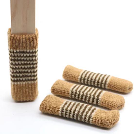 4 Pcs Knitted Chair Leg Covers Elastic Furniture Leg Protectors Non Slip Table Feet Covers Chair Leg Booties for Floor Protection Reduce Friction