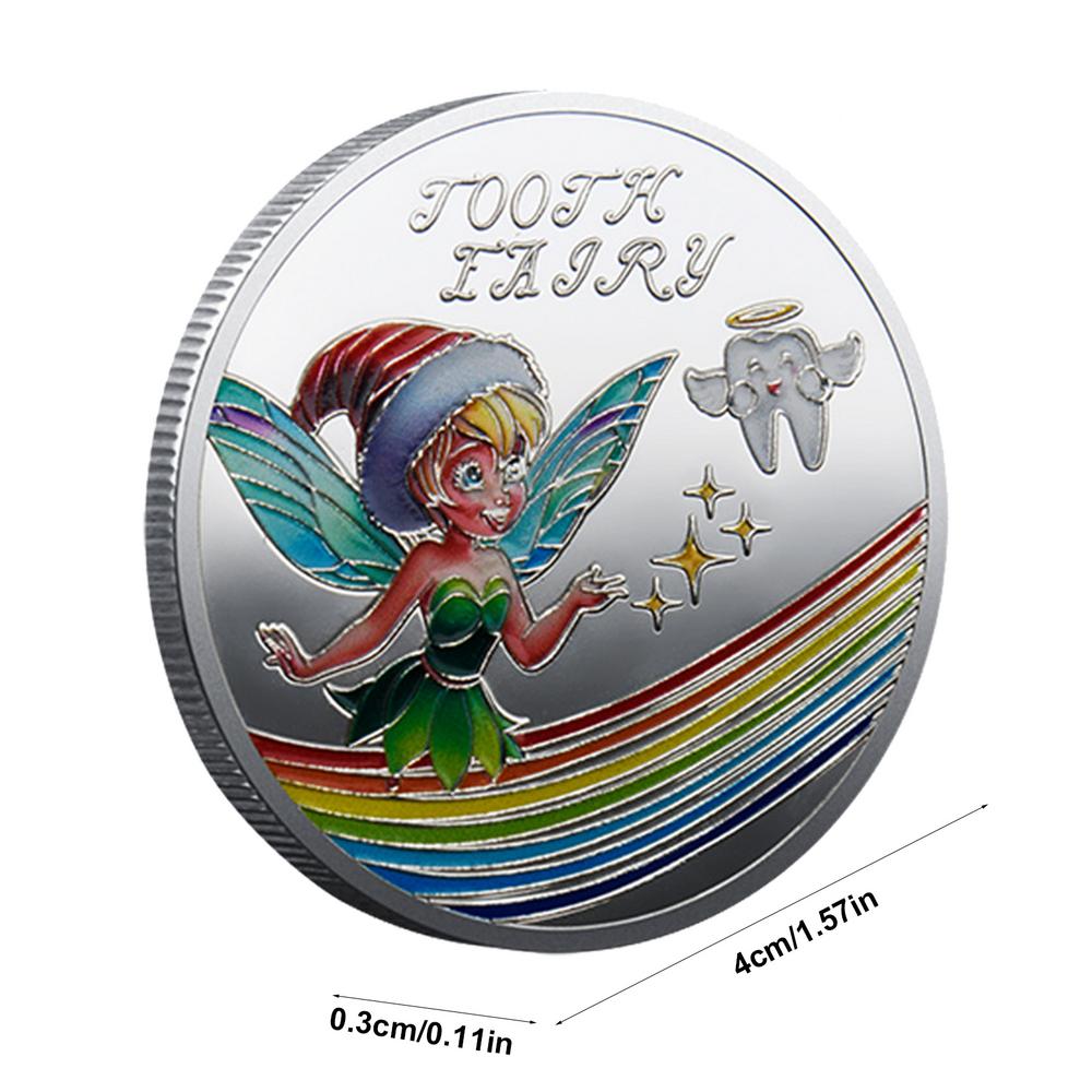 

Зубная фея, позолоченная памятная монета, креативная детская смена зубов, подарки, физическая металлическая монета, криптопамятная монета серебряный