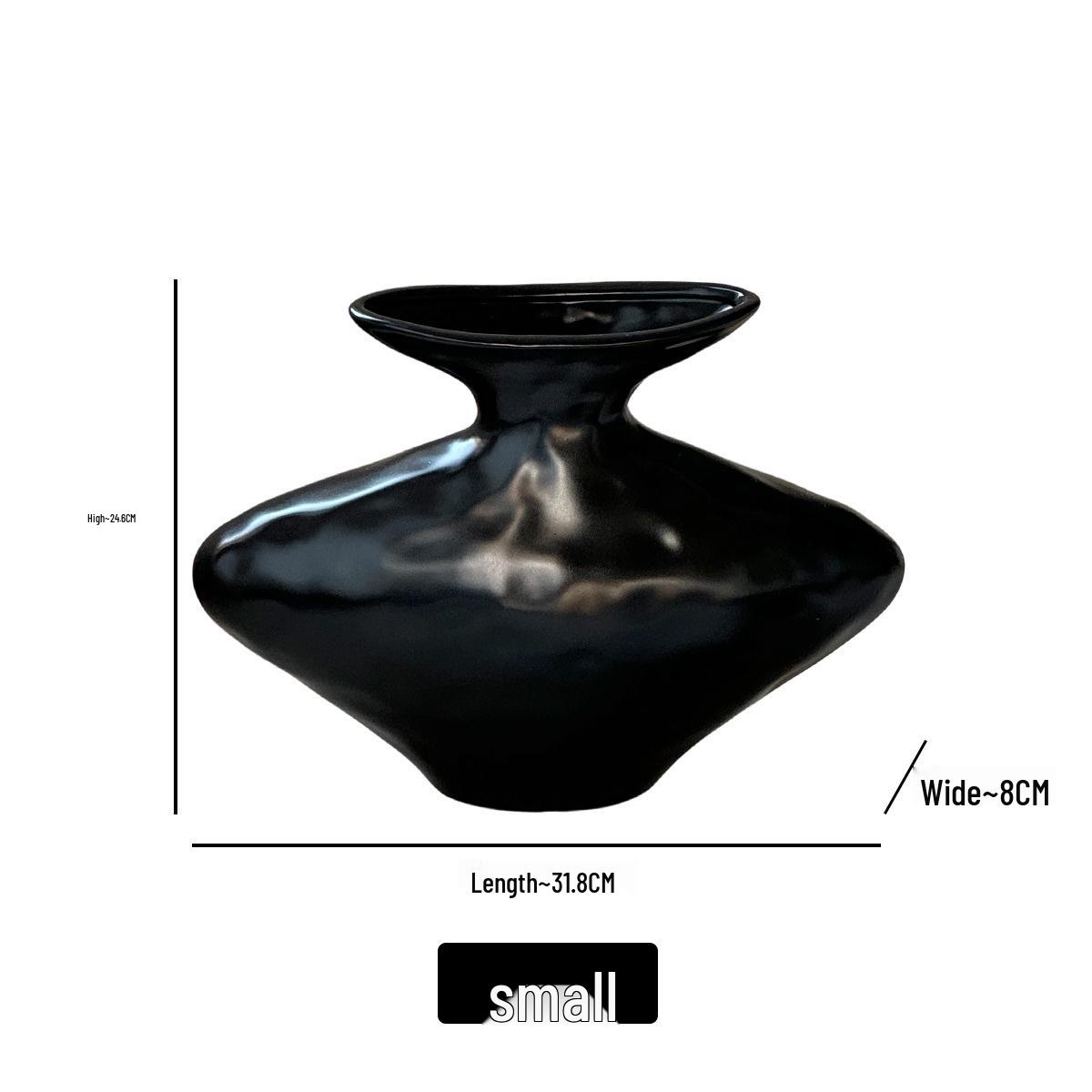 Wabi-Sabi Irregular Ceramic Vase: Minimalist Modern Flower Container for Desktop Arrangements