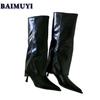 Knee High Boots Pointed Toe High Heels Women Sexy Shoes 2025 Trend Brand Punk Gladiator Goth Boots Woman Prom Pumps Mujer Botas