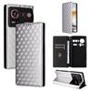 Cubic Grid Texture Flip Leather Phone Case