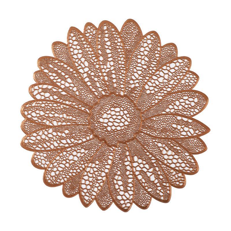 Tappetino da Tavola in PVC da 38cm Tappetino da Tavola Fiore di Loto Metallico Impermeabile Resistente al Calore Antiscivolo Per Tavolo da Pranzo Decorazione Festa di Matrimonio