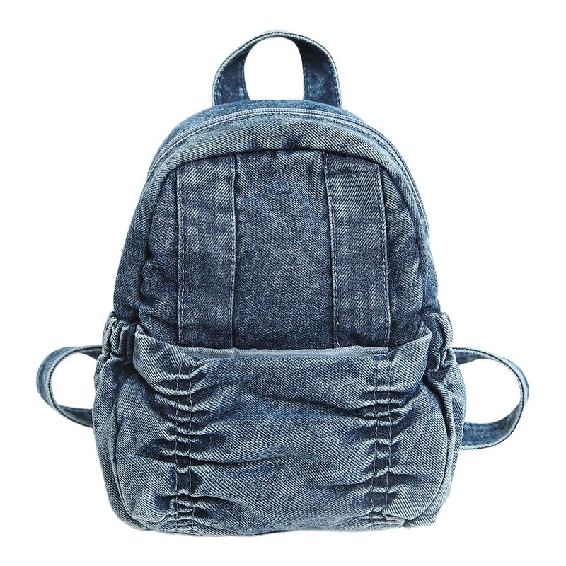 

Рюкзак большой вместимости в студенческом стиле, джинсовый рюкзак, школьный рюкзак для студента синий