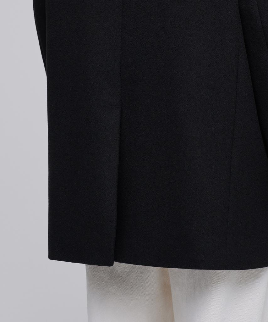 Musinsa Standard Wool Blend Melton Daddy Shoulder Oversized Blazer [Black]