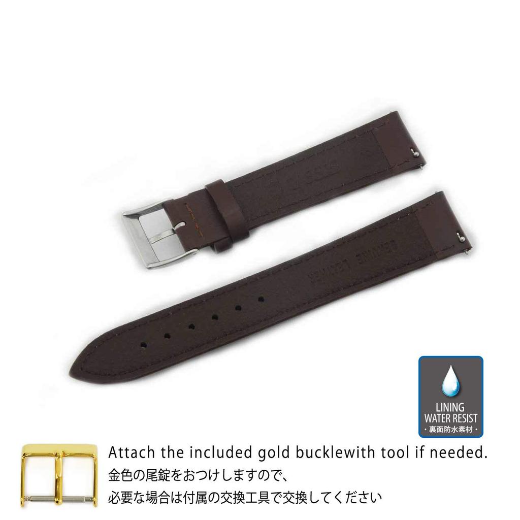 CASSIS Calfskin Watch Waterproof REIMS Dark with Replacement U10257A1032018 Strap, Backing, 18mm, Brown, Tool,