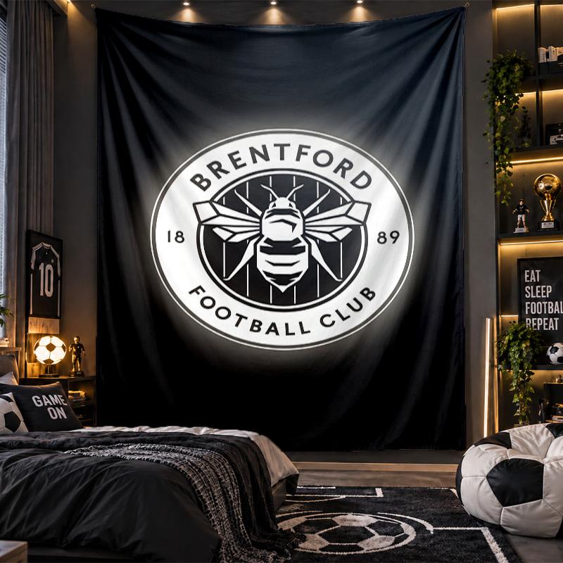Wall Hanging Tapestry Brentford Football Print Cloth for Living Room Bedroom Home Decor