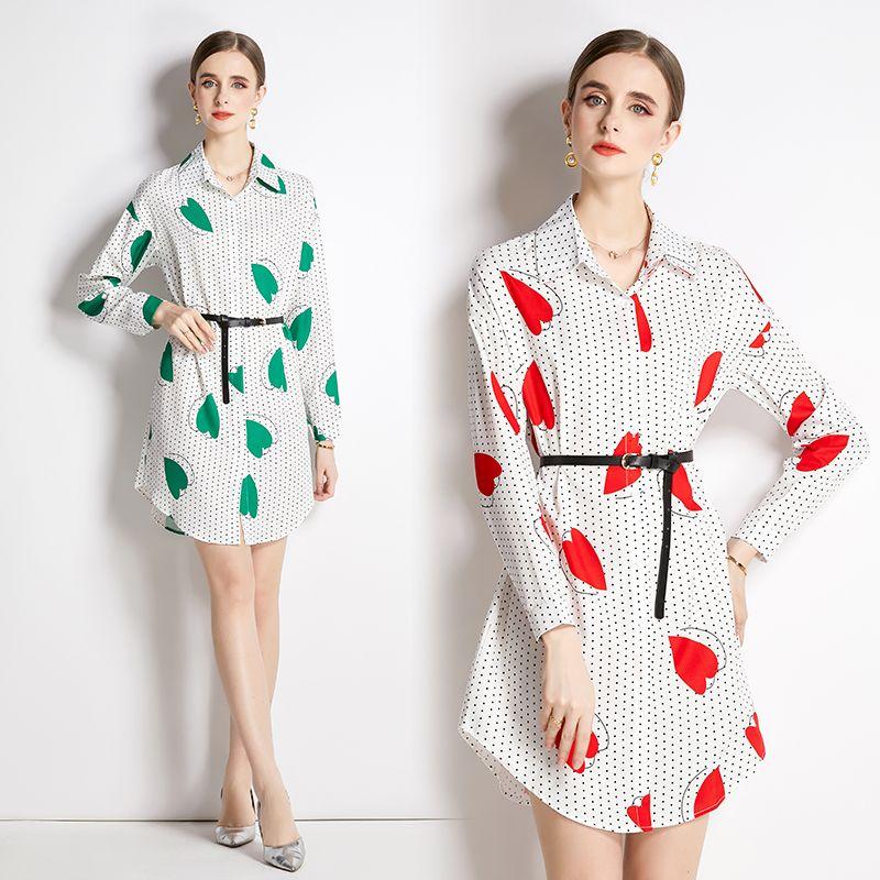 

New Fashion Polo Collar Printed Long Shirt
