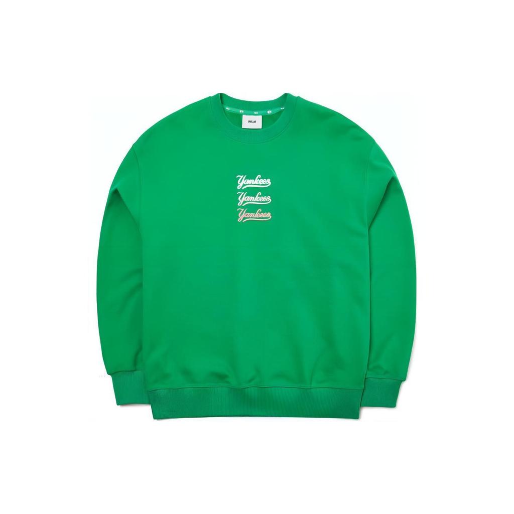 MLB Basic Logo New York Yankees Embroidered Pullover Loose Comfortable Sweatshirt Unisex sweatshirt Green 3AMTB0521-50GNS