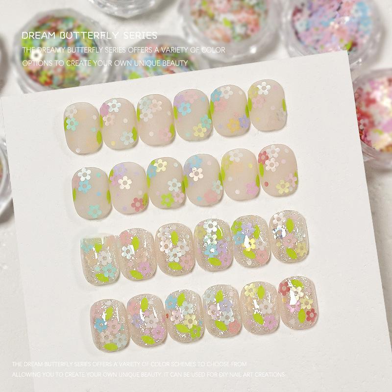 1 Jar Hollow Out Flowers Nail Art Glitter Mini Sparkling Flakes Nail Sequins Nail Art Decoration,Manicure Tips Charms For Women