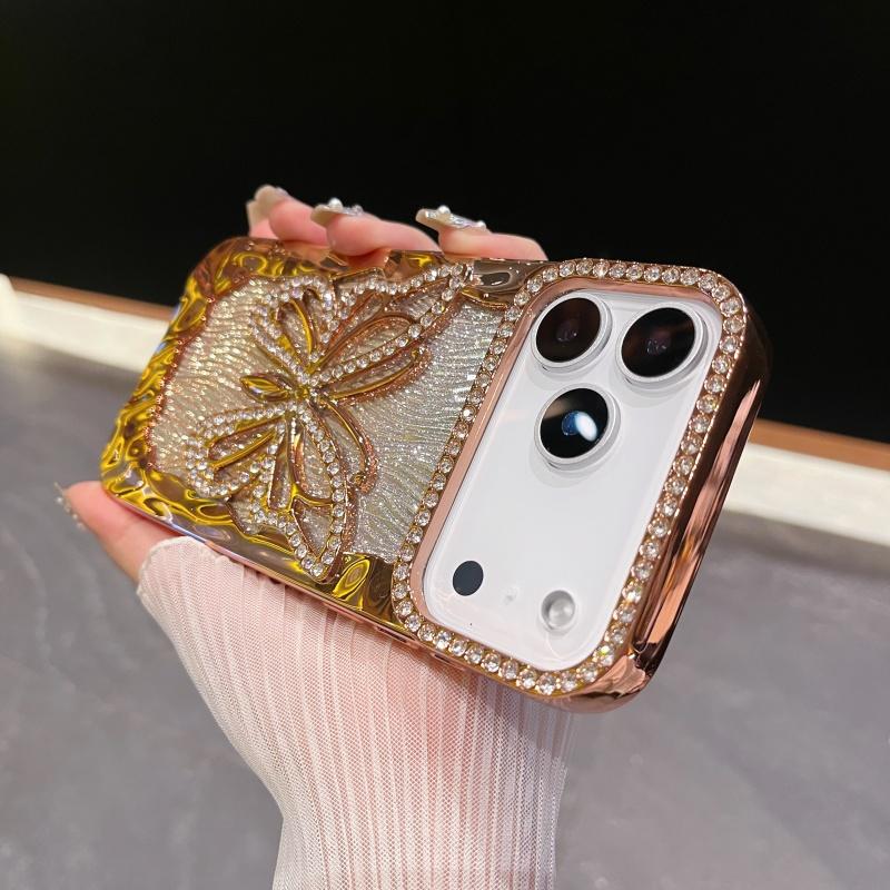 3D Bling Glitter Butterfly Gradient Diamond Phone Case For For Iphone 17 Air 16 1 14 13 12 11 Pro Max Plus Plating Shockproof Cover