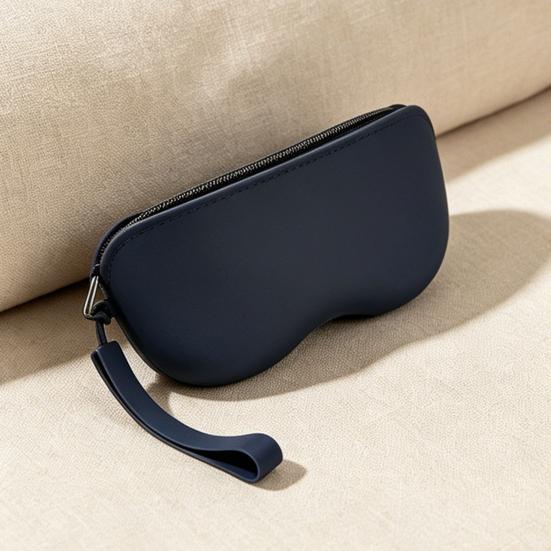 Silicone Glasses Case Portable Sunglasses Pouch with Zipper Lanyard Waterproof Large
