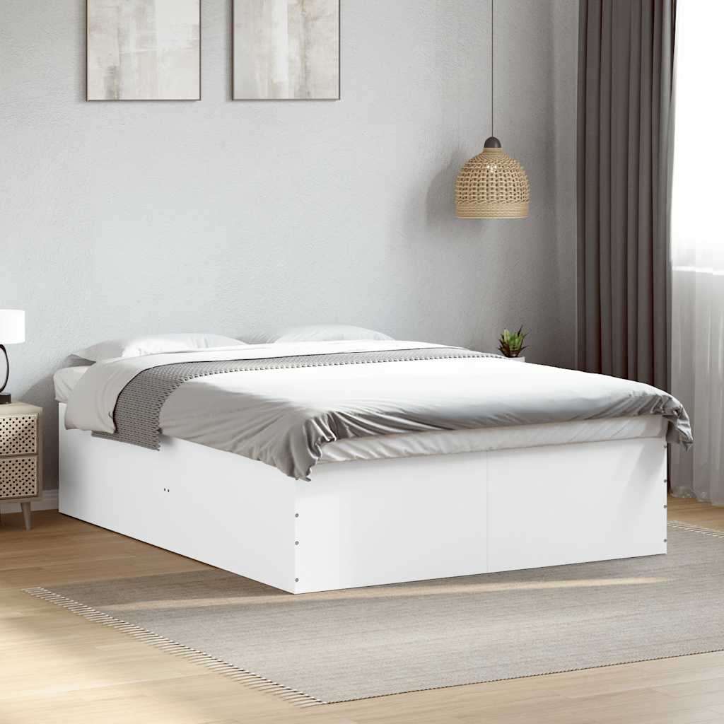 Bed Frame White 150x200 cm Particleboard
