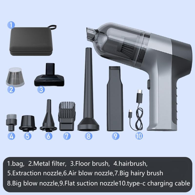 

Автомобильный пылесос 12000PA с сильным всасыванием, беспроводной ручной пылесос, воздуходувка 2 в 1, портативный пылесос для автомобиля и дома
